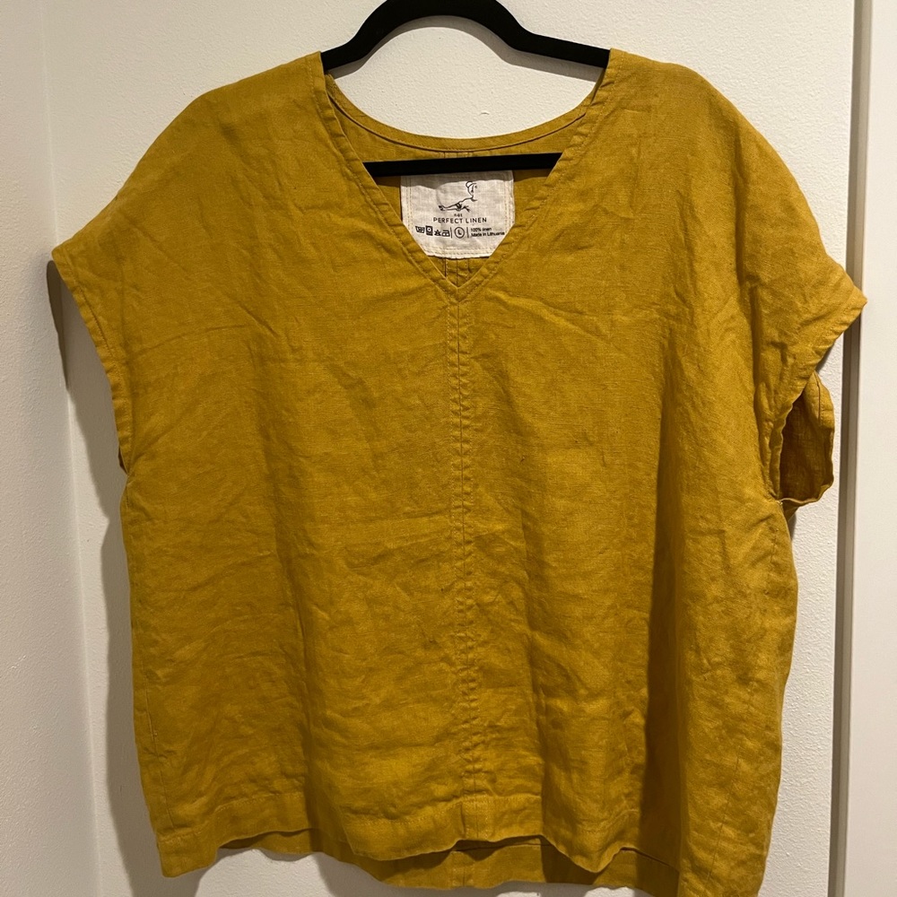 Boxy linen top MALTA by notPERFECTlinen size large
